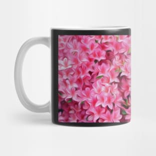 Pink Azalea or Rhodedendron bushes oil paint effect. Mug